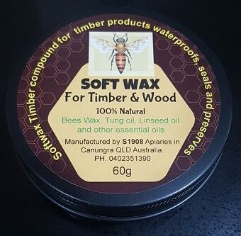 60 gram Large Tin - Soft Wax for Knife Handles - 100% Natural. Organic Bees Wax. Sale - Introductory Offer!