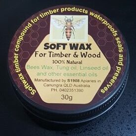 30 gram Small Tin - Soft Wax for Knife Handles - For Timber and Wood. 100% Natural. Organic Bees Wax.  Introductory Offer!