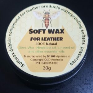 30 gram Small Tin - Soft Wax for Leather. 100% Natural. Organic Bees Wax.  Introductory Offer!